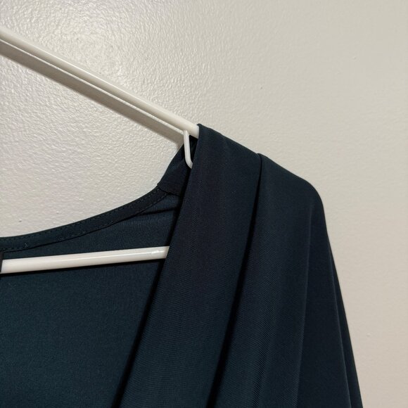 Forever 21 Womens XS Dark Green Long Sleeve Deep V-Neck Bodysuit - Picture 5 of 7